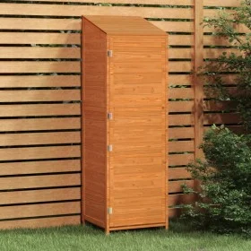 Cobertizo de jardín madera maciza de abeto marrón 55x52x174,5cm de vidaXL, Cobertizos - Ref: Foro24-152189, Precio: 209,41 €,...