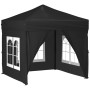 Carpa para fiestas plegable con paredes laterales negro 2x2 m de vidaXL, Carpas y cenadores - Ref: Foro24-93504, Precio: 128,...