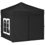 Carpa para fiestas plegable con paredes laterales negro 2x2 m de vidaXL, Carpas y cenadores - Ref: Foro24-93504, Precio: 128,...
