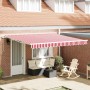 Toldo Retráctil Manual Rojo y 400 x 300 cm Poliéster y Aluminio en Toldos | Comprar online en Foru.es