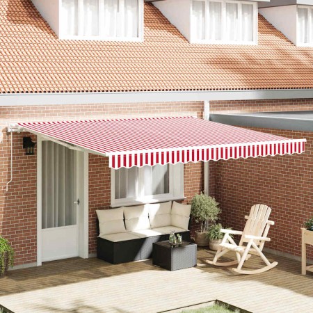 Toldo Retráctil Rojo y 400 x 300 cm Tela y acero en Toldos | Comprar online en Foru.es