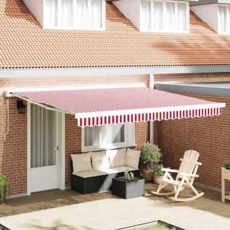 Toldo Retráctil Rojo y 400 x 300 cm Tela y Metal en Toldos | Comprar online en Foru.es