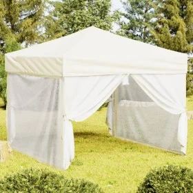 Carpa para fiestas plegable con paredes laterales crema 3x3 m de vidaXL, Carpas y cenadores - Ref: Foro24-93529, Precio: 105,...