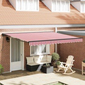 Toldo Retráctil Manual Rojo y 400 x 300 cm Poliéster y metal en Toldos | Comprar online en Foru.es