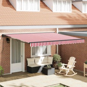 Toldo Retráctil Rojo y 400 x 300 cm Poliéster y metal en Toldos | Comprar online en Foru.es