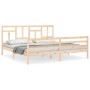 Estructura de cama con cabecero madera maciza 200x200 cm de vidaXL, Camas y somieres - Ref: Foro24-3194981, Precio: 141,86 €,...