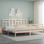 Estructura de cama con cabecero madera maciza 200x200 cm de vidaXL, Camas y somieres - Ref: Foro24-3194981, Precio: 141,86 €,...
