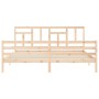 Estructura de cama con cabecero madera maciza 200x200 cm de vidaXL, Camas y somieres - Ref: Foro24-3194981, Precio: 141,86 €,...