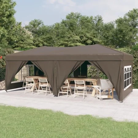Carpa para fiestas plegable con paredes gris taupé 3x6 m de vidaXL, Carpas y cenadores - Ref: Foro24-93547, Precio: 215,51 €,...