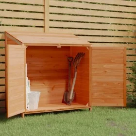 Cobertizo de jardín madera de abeto maciza marrón 102x52x112 cm de vidaXL, Cobertizos - Ref: Foro24-152185, Precio: 197,07 €,...