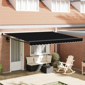 Toldo Retráctil Manual Negro 400 x 300 cm Poliéster y Aluminio en Toldos | Comprar online en Foru.es