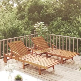 Set Sonnenliegen mit Tisch 2-tlg. aus massivem Akazienholz von vidaXL, Liegen - Ref: Foro24-3104966, Preis: 415,49 €, Rabatt: %