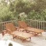 Set de tumbonas con mesita 2 uds madera maciza de acacia de vidaXL, Tumbonas - Ref: Foro24-3104966, Precio: 415,49 €, Descuen...