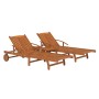 Set de tumbonas con mesita 2 uds madera maciza de acacia de vidaXL, Tumbonas - Ref: Foro24-3104966, Precio: 398,42 €, Descuen...