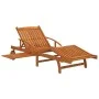 Set de tumbonas con mesita 2 uds madera maciza de acacia de vidaXL, Tumbonas - Ref: Foro24-3104966, Precio: 415,49 €, Descuen...