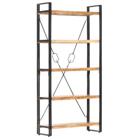 Estantería de 5 niveles 90x30x180 cm madera maciza de acacia en Librerías y estanterías | Comprar online en Foru.es