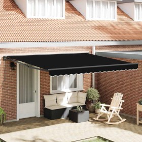 Toldo Retráctil Manual Negro 400 x 300 cm Poliéster y metal en Toldos | Comprar online en Foru.es