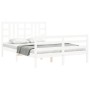 Estructura de cama matrimonio con cabecero madera maciza blanco de vidaXL, Camas y somieres - Ref: Foro24-3193927, Precio: 14...