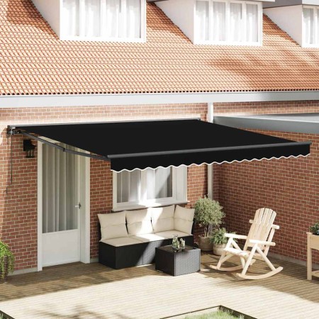 Toldo Retráctil Negro 400 x 300 cm Poliéster y metal en Toldos | Comprar online en Foru.es