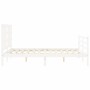 Estructura de cama matrimonio con cabecero madera maciza blanco de vidaXL, Camas y somieres - Ref: Foro24-3193927, Precio: 14...