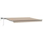 Toldo Retráctil con luces de tiras LED Beige 400 x 300 cm tela en Toldos | Comprar online en Foru.es
