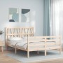 Estructura de cama con cabecero madera maciza 120x200 cm de vidaXL, Camas y somieres - Ref: Foro24-3194371, Precio: 123,03 €,...