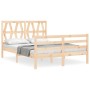 Estructura de cama con cabecero madera maciza 120x200 cm de vidaXL, Camas y somieres - Ref: Foro24-3194371, Precio: 123,03 €,...
