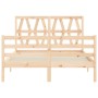 Estructura de cama con cabecero madera maciza 120x200 cm de vidaXL, Camas y somieres - Ref: Foro24-3194371, Precio: 123,03 €,...