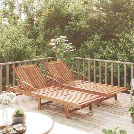 Tumbonas de madera maciza de acacia 2 unidades de vidaXL, Tumbonas - Ref: Foro24-3104967, Precio: 417,64 €, Descuento: %