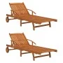 Tumbonas de madera maciza de acacia 2 unidades de vidaXL, Tumbonas - Ref: Foro24-3104967, Precio: 417,64 €, Descuento: %