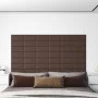 Paneles de pared 12 uds cuero sintético marrón 30x15 cm 0,54 m² de vidaXL, Recubrimiento de paredes - Ref: Foro24-343777, Pre...