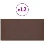 Paneles de pared 12 uds cuero sintético marrón 30x15 cm 0,54 m² de vidaXL, Recubrimiento de paredes - Ref: Foro24-343777, Pre...