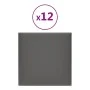 Paneles de pared 12 uds cuero sintético gris 30x30 cm 1,08 m² de vidaXL, Recubrimiento de paredes - Ref: Foro24-343802, Preci...