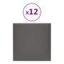 Paneles de pared 12 uds cuero sintético gris 30x30 cm 1,08 m² de vidaXL, Recubrimiento de paredes - Ref: Foro24-343802, Preci...