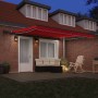 Toldo Retráctil con tira de luces LED Rojo 400 x 300 cm tela en Toldos | Comprar online en Foru.es