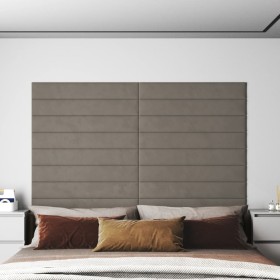 Paneles de pared 12 uds terciopelo gris claro 90x15 cm 1,62 m² de vidaXL, Recubrimiento de paredes - Ref: Foro24-343891, Prec...