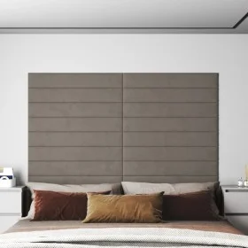 Paneles de pared 12 uds terciopelo gris claro 90x15 cm 1,62 m² by vidaXL, Wall covering - Ref: Foro24-343891, Price: 58,94 €,...