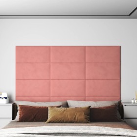 Paneles de pared 12 uds terciopelo rosa 60x30 cm 2,16 m² de vidaXL, Recubrimiento de paredes - Ref: Foro24-343866, Precio: 61...