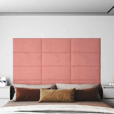 Paneles de pared 12 uds terciopelo rosa 60x30 cm 2,16 m² de vidaXL, Recubrimiento de paredes - Ref: Foro24-343866, Precio: 55...