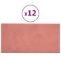 Paneles de pared 12 uds terciopelo rosa 60x30 cm 2,16 m² de vidaXL, Recubrimiento de paredes - Ref: Foro24-343866, Precio: 55...