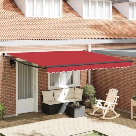 Toldo Retráctil Manual Rojo 400 x 300 cm Poliéster y Aluminio en Toldos | Comprar online en Foru.es