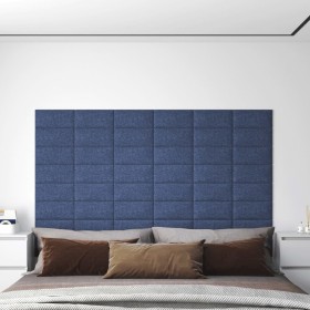 Paneles de pared 12 uds tela azul 30x15 cm 0,54 m² de vidaXL, Recubrimiento de paredes - Ref: Foro24-343770, Precio: 24,76 €,...