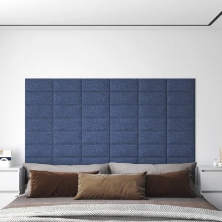 Wall panels 12 pcs blue fabric 30x15 cm 0.54 m² by vidaXL, Wall covering - Ref: Foro24-343770, Price: 24,42 €, Discount: %