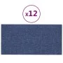 Wall panels 12 pcs blue fabric 30x15 cm 0.54 m² by vidaXL, Wall covering - Ref: Foro24-343770, Price: 24,42 €, Discount: %