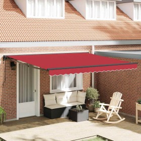 Toldo Retráctil Rojo 400 x 300 cm Poliéster y metal en Toldos | Comprar online en Foru.es