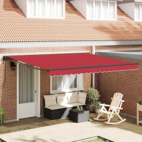 Toldo Retráctil Rojo 400 x 300 cm Poliéster y metal en Toldos | Comprar online en Foru.es