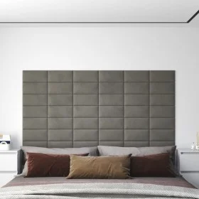 Wall panels 12 pcs light gray velvet 30x15 cm 0.54 m² by vidaXL, Wall covering - Ref: Foro24-343779, Price: 33,15 €, Discount: %