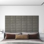 Paneles de pared 12 uds terciopelo gris claro 30x15 cm 0,54 m² de vidaXL, Recubrimiento de paredes - Ref: Foro24-343779, Prec...