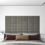Paneles de pared 12 uds terciopelo gris claro 30x15 cm 0,54 m² de vidaXL, Recubrimiento de paredes - Ref: Foro24-343779, Prec...