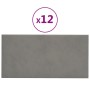 Paneles de pared 12 uds terciopelo gris claro 30x15 cm 0,54 m² de vidaXL, Recubrimiento de paredes - Ref: Foro24-343779, Prec...
